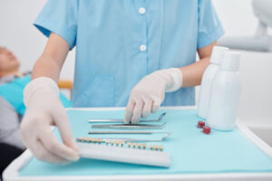 Dental Hygienist with dental tools